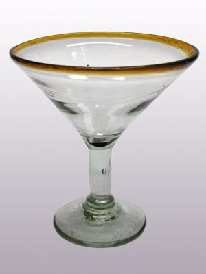 Wholesale MEXICAN GLASSWARE / Amber Rim 10 oz Martini Glasses  / This wonderful set of martini glasses will bring a classic, mexican touch to your parties.